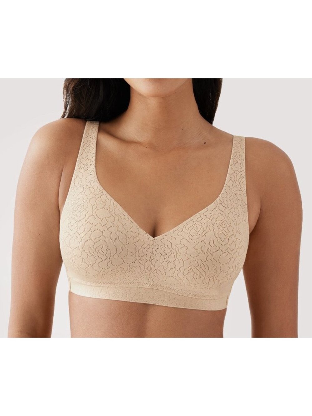 WACOAL Inside Job Wireless Bra Size 38 DDD Nude Full Figure Style:852345